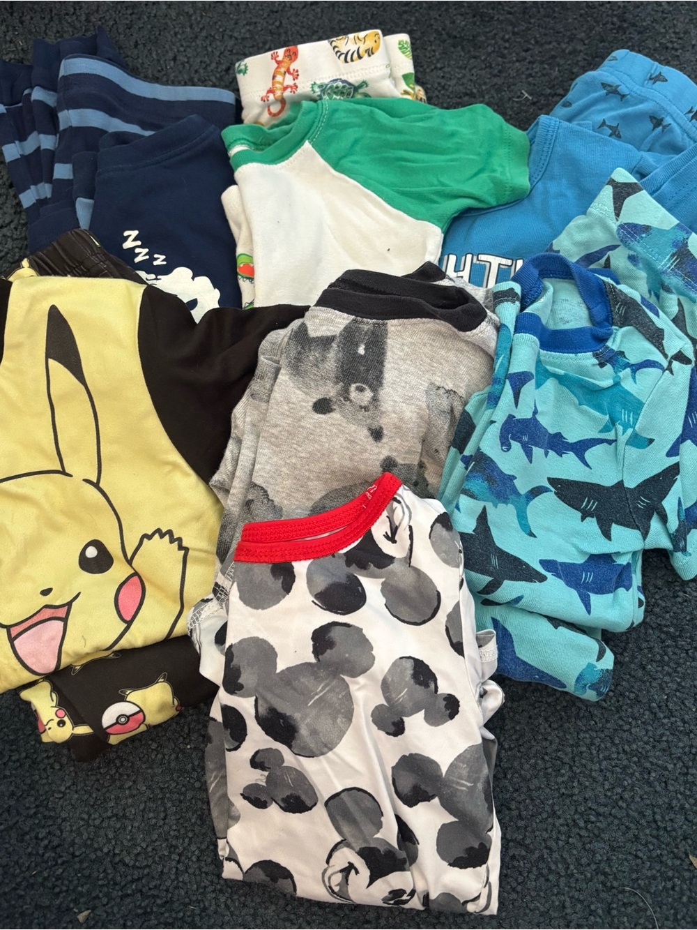 Pikachu & Character Kids Pajama Set - Assorted Prints